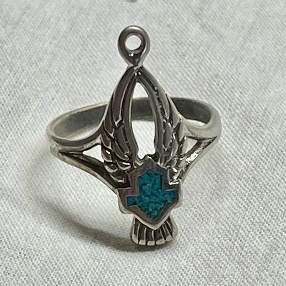Vintage Harley Davidson turquoise ring - Picture 2 of 5